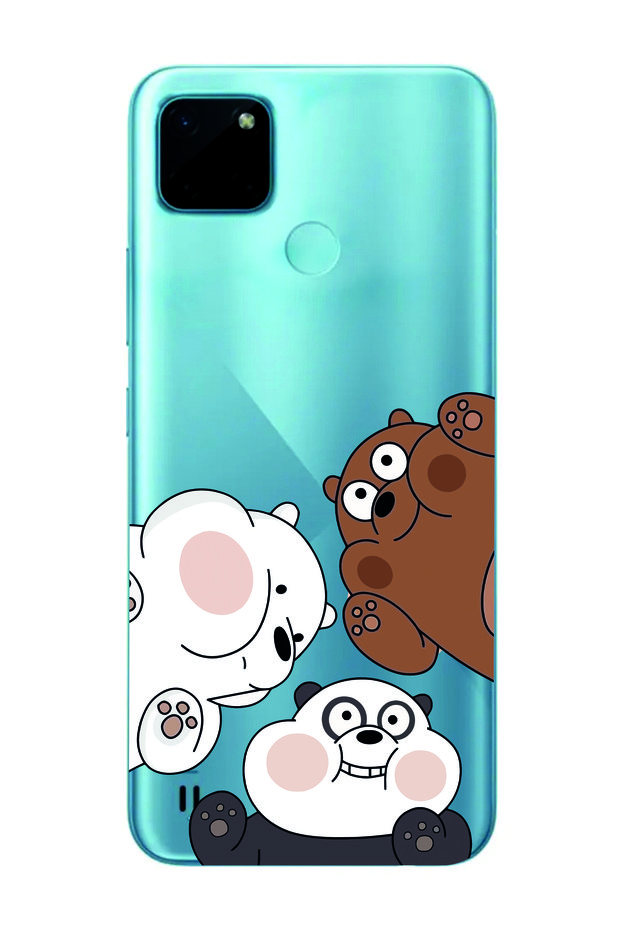 Realme C21Y/C25Y Compatible Kafadar Bears Patterned Transparent Phone Case