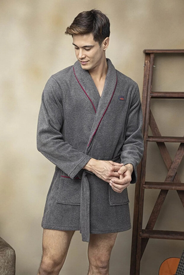 Men's Smoked Fleece Dressing Gown - Rug (ROBDÖŞAMBR)