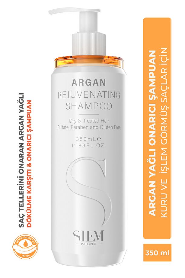 Argan Rejuvenating Shampoo Sülfatsız Onarıcı Şampuan Kuru ve İşlem Görmüş Saç Bakımı 350ml - 1