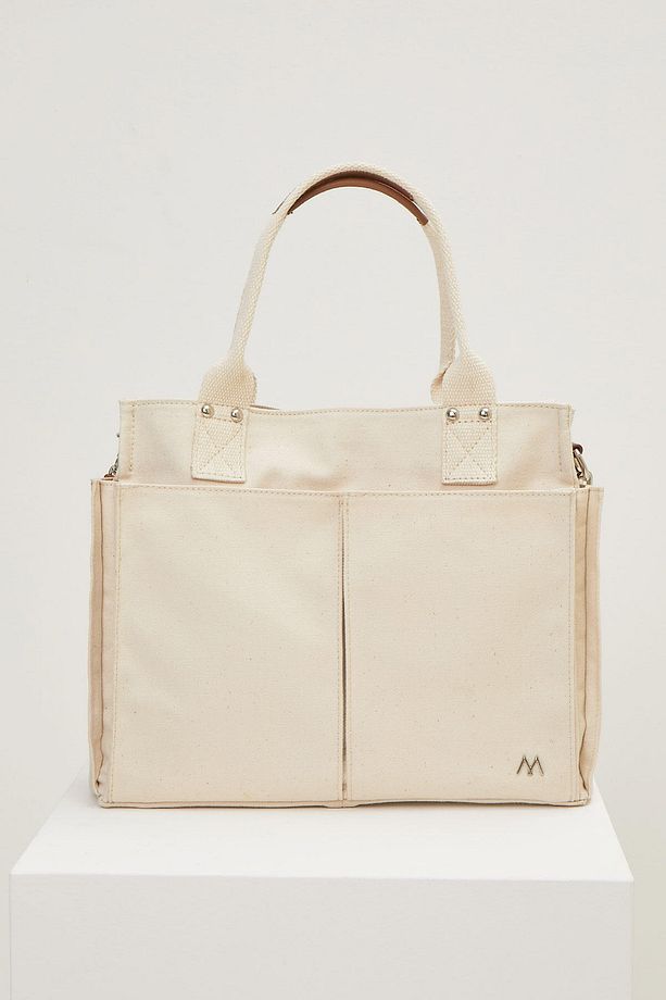 STD Kanvas Everyday Bag Off Whıte Klasik - 5