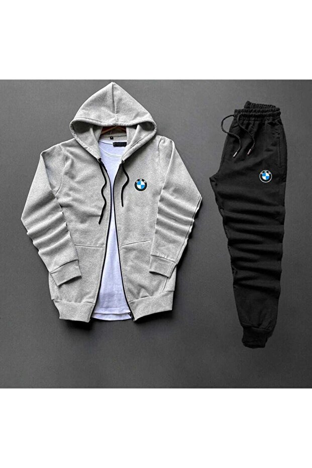 BMW Zippered Hooded Jacket + Tracksuit 2-Piece Combination