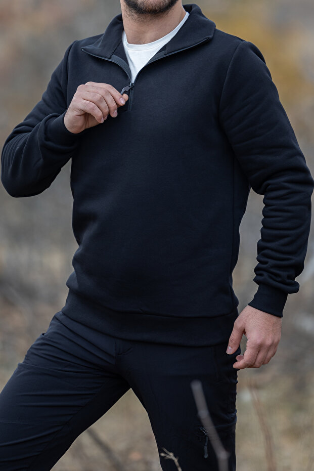 Yarım Fermuarlı Sweatshirt - 2