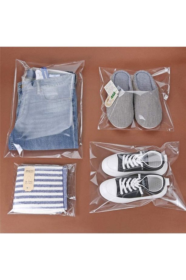 25 Adet 28x35 Bantlı Çeyiz Poşeti Şeffaf Jelatin Poşet Parlak Poşet Çeyiz Paketi - 5