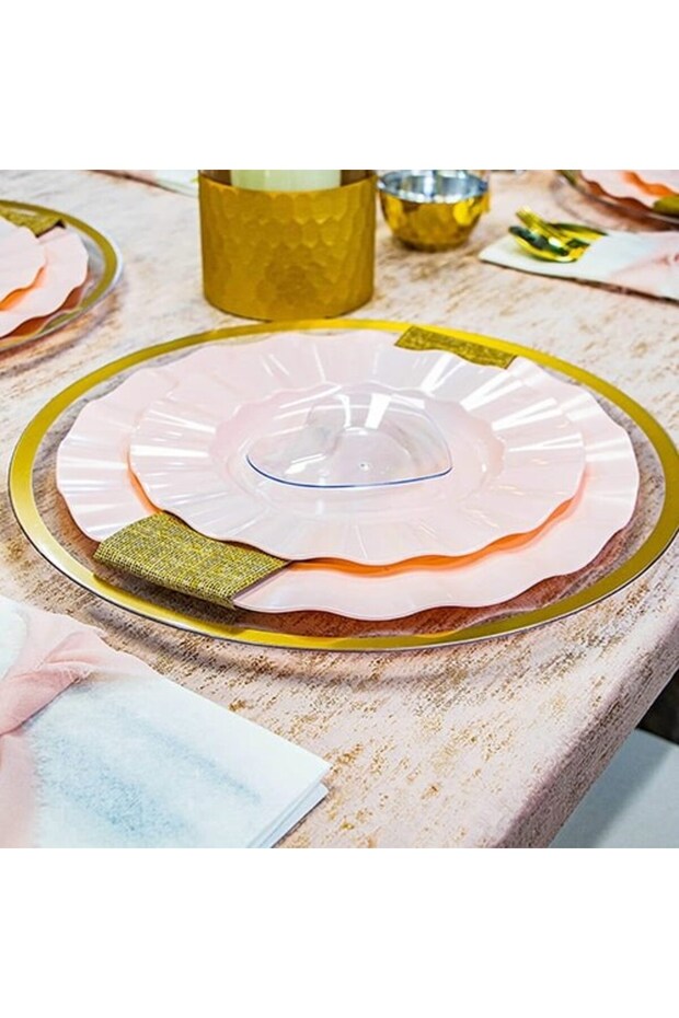 Gold Yuvarlak Mika Tabak 26 cm 6 Adet - 2