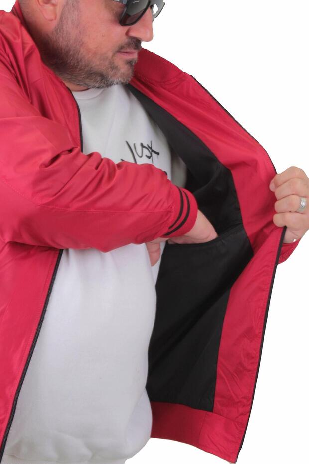 معطف طيار أساسي مقاس كبير 23823 أحمر - 2