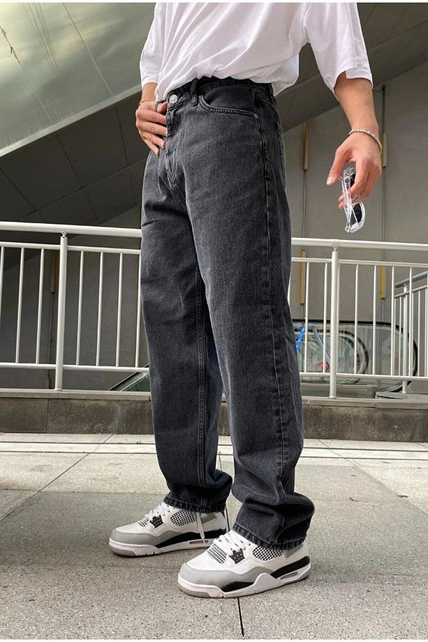 Y2k Tech Antrasit Baggy Bol Paça Pantolon - 3