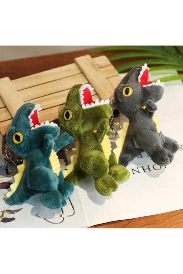 Mavi Dinazor Anahtarlık Çanta Süsü Peluş Dinozor Anahtarlık - 3