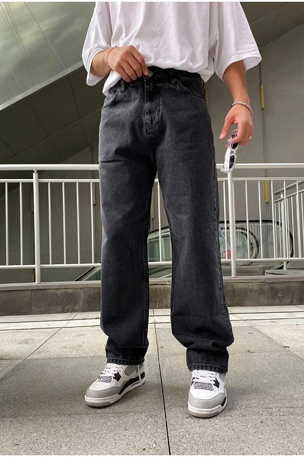 Y2k Tech Antrasit Baggy Bol Paça Pantolon - 1