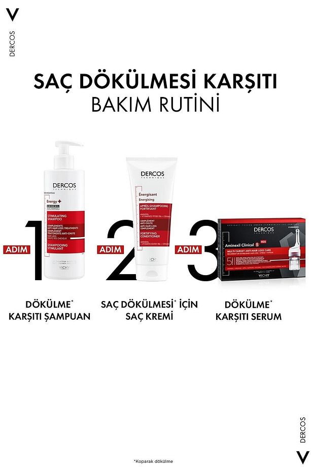 Dercos Energising - AMINEXIL® VE PP/B5/B6 Vitaminleri İçeren Saç Dökülmesine Karşı Şampuan 2*400 ml - 7