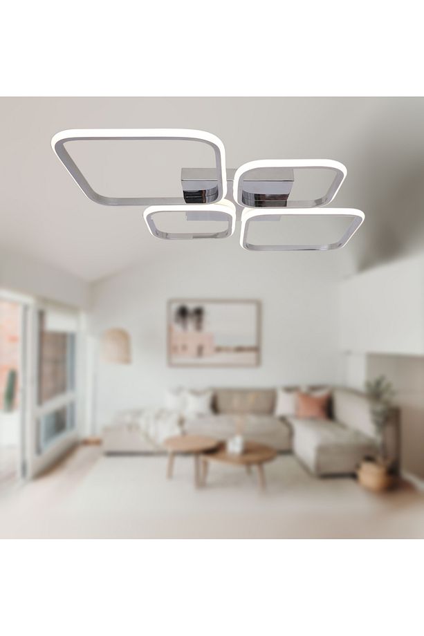 TT050-KR TT Aydınlatma Baklava Desen Krom Kaplama 4 lü Led ( Gün Işığı ) Avize - 3