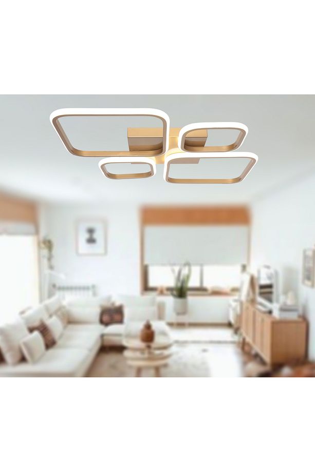 TT050-ESK TT Aydınlatma Baklava Desen Eskitme Boyalı 4 lü ( 3 Renk Işık Modüllü ) Led Avize - 4