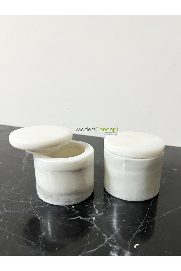 Natural White Marble Spice Bowl Set 2 pieces with lid marble spice bowl & sauce bowl