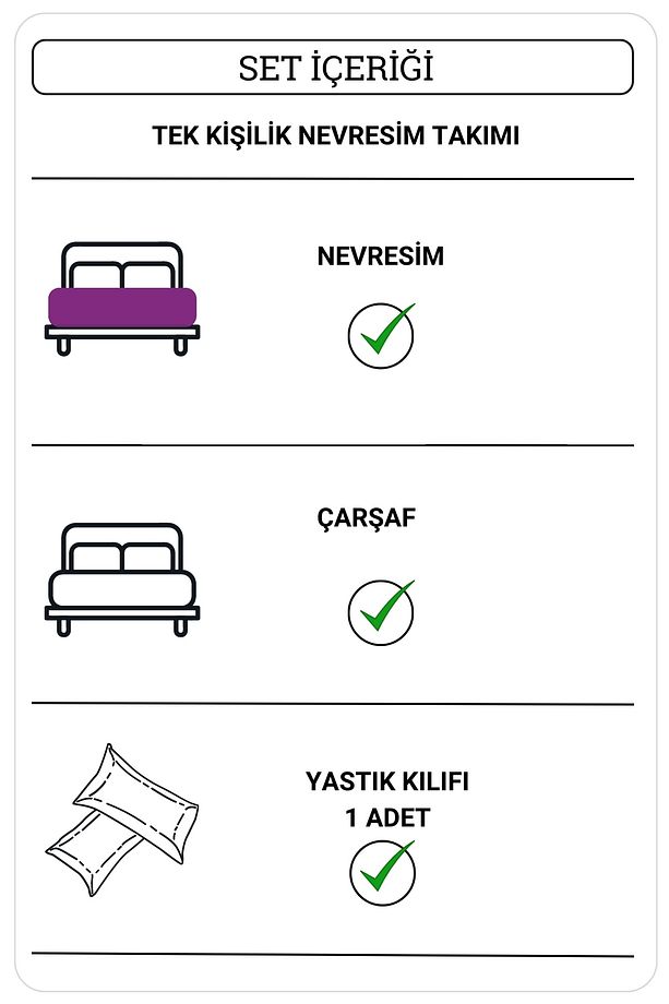 %100 Pamuk Tek Kişilik Nevresim Takımı - 5