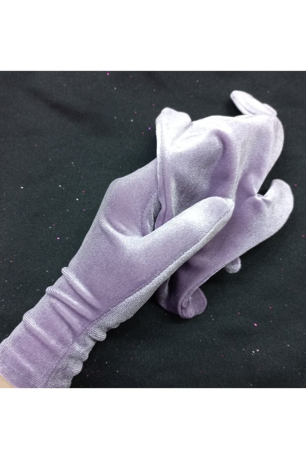 Elisabeth wrist length velvet gloves lilac