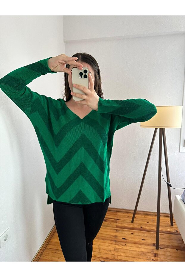 SİMLİ ÖRME TRİKO KAZAK - 1