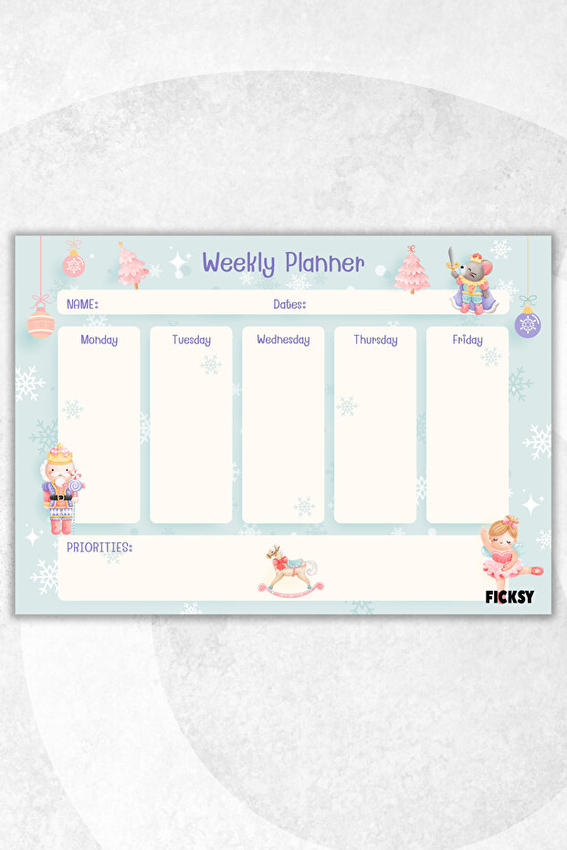Children's Weekly Planner - A4 - 30 Sheets - Student Planner - School Planner - Lesson Schedule