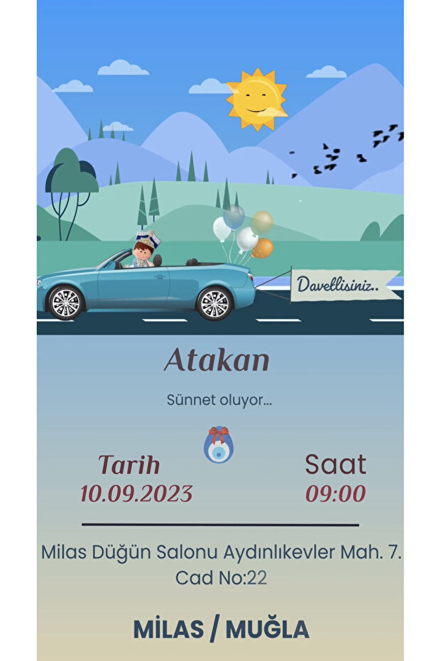 Animasyon Sünnet Davetiyesi
