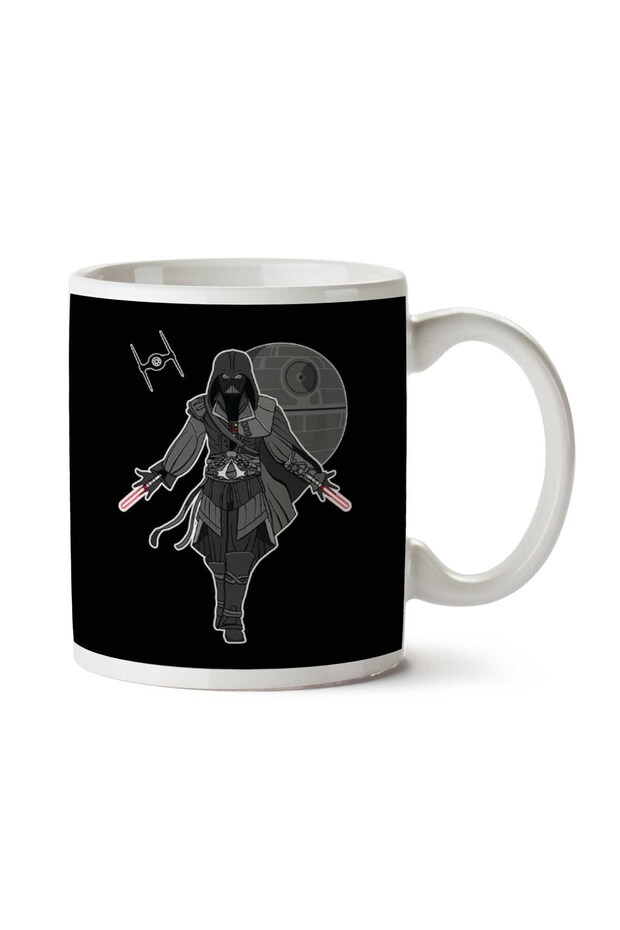 كوب مطبوع عليه وجهين من Assassin Vader Darth Creed Star Wars