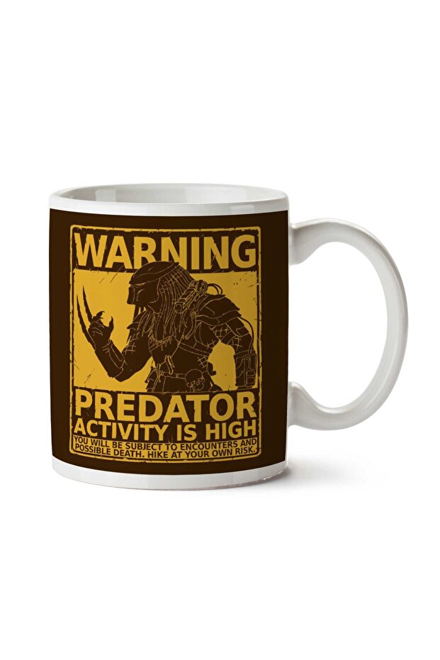 كوب "Warning Pedator Activity Is High" مطبوع على الجانبين