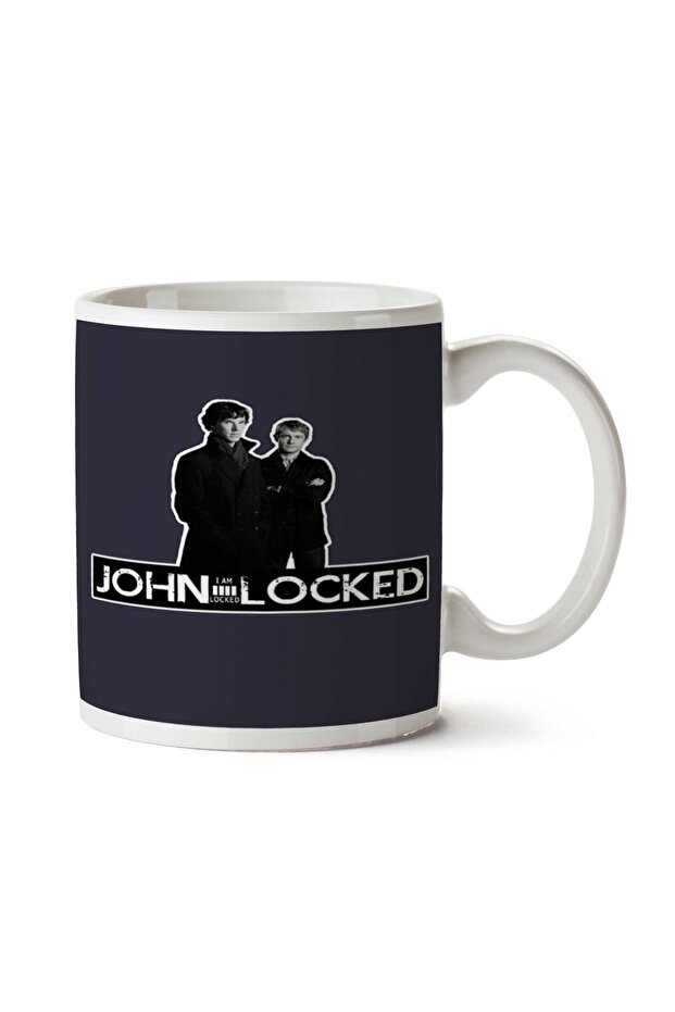 كوب مطبوع على الجانبين من I AM LOCKED JOHN-LOCKED