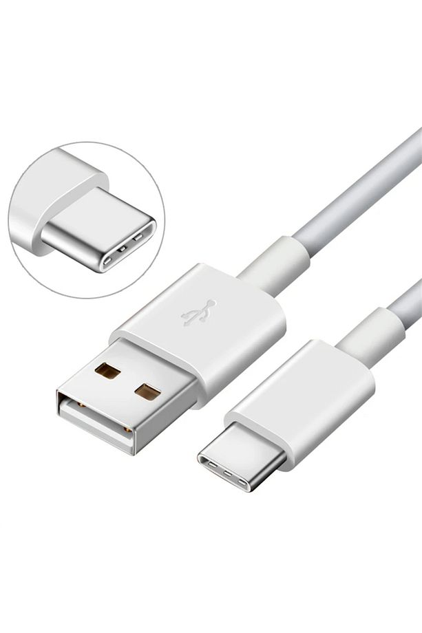 USB den Type-C Sarj ve Dta Kablosu Xiaomi Oppo Reeder Uyumlu Tüm Modeller Beyaz 1 Mt. - 1