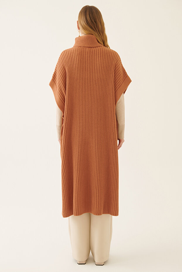 Mayra Taba Renk Kadın Triko Bluz - 4