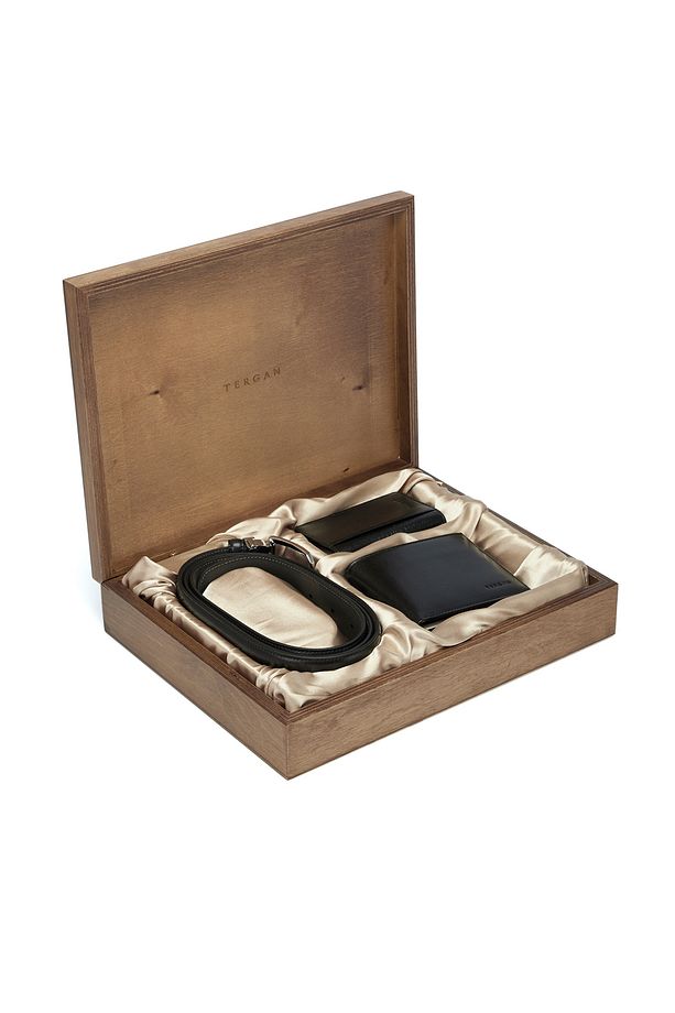 Siyah Erkek Üçlü Ahşap Set 06774b06 - 5