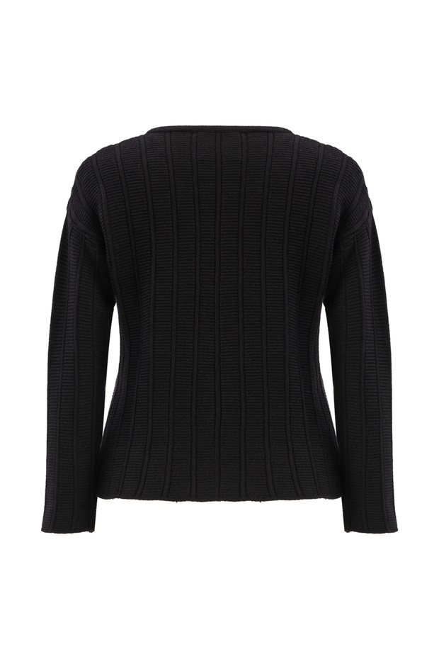 Schwarze Damen-Strickbluse von Lien - 6