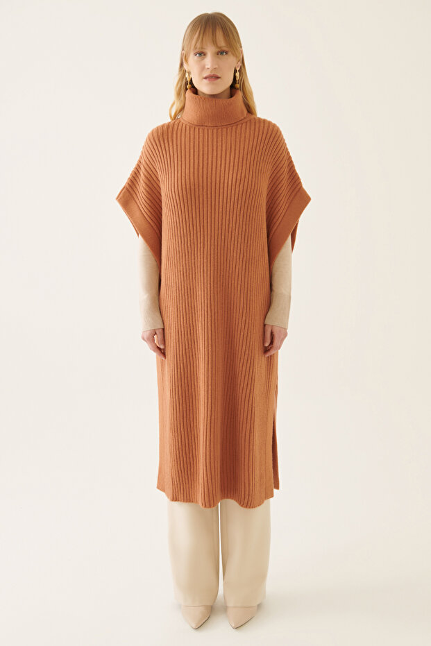 Mayra Taba Renk Kadın Triko Bluz - 1