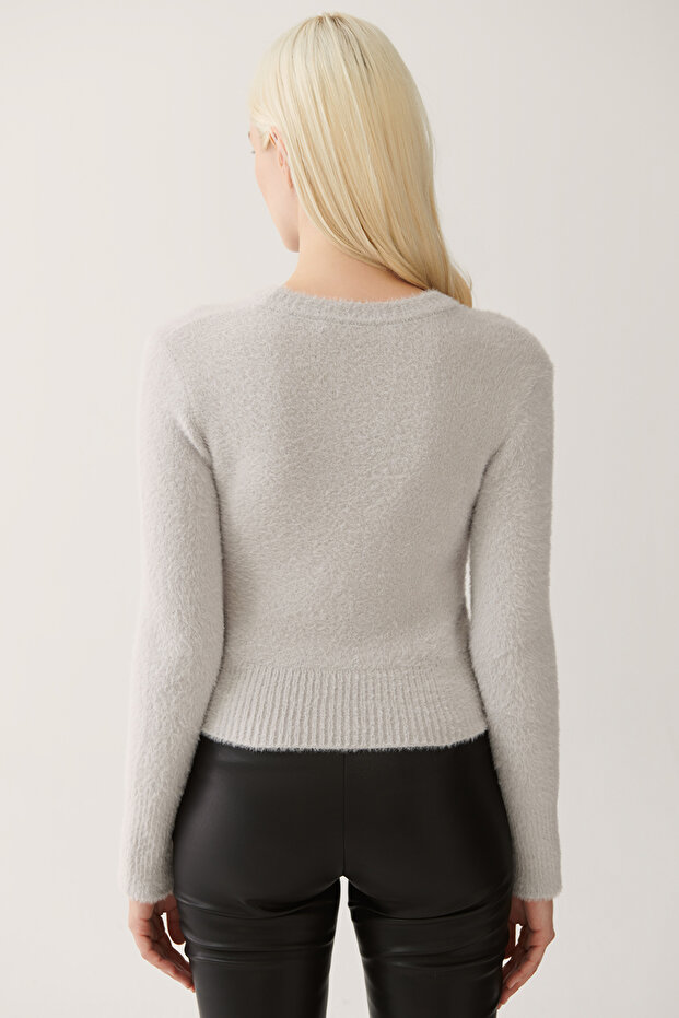 Hellgraue Damen-Strickbluse von Illas - 3