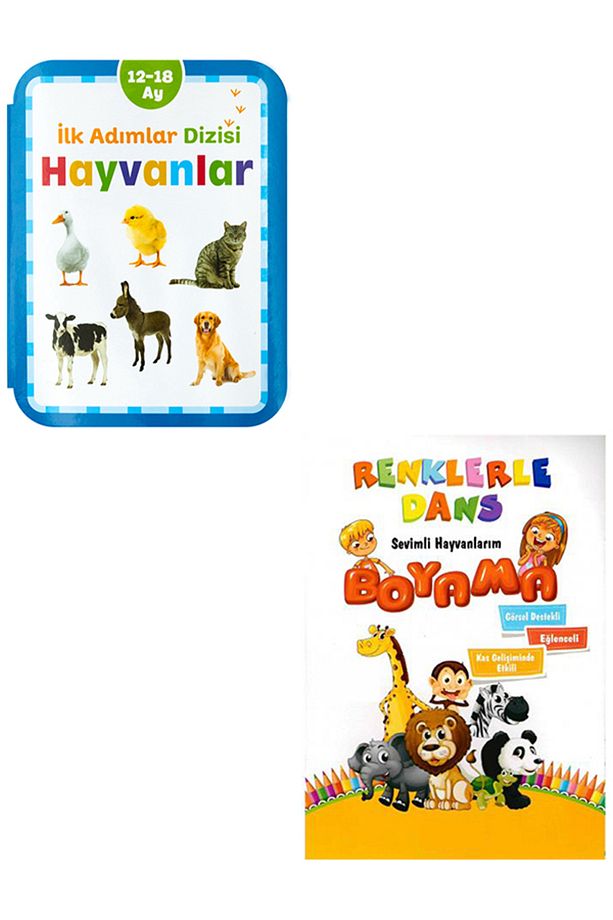 İLK ADIMLAR DİZİSİ 12-18 AY HAYVANLAR VE RENKLERLE DANS SEVİMLİ HAYVANLARIM BOYAMA KİTABI SETİ - 1