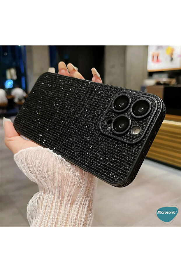 Apple iPhone 14 Kılıf Bling Rhinestones Siyah - 3