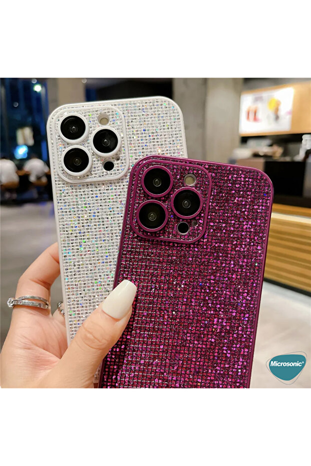 Apple iPhone 11 Kılıf Bling Rhinestones Mor - 6