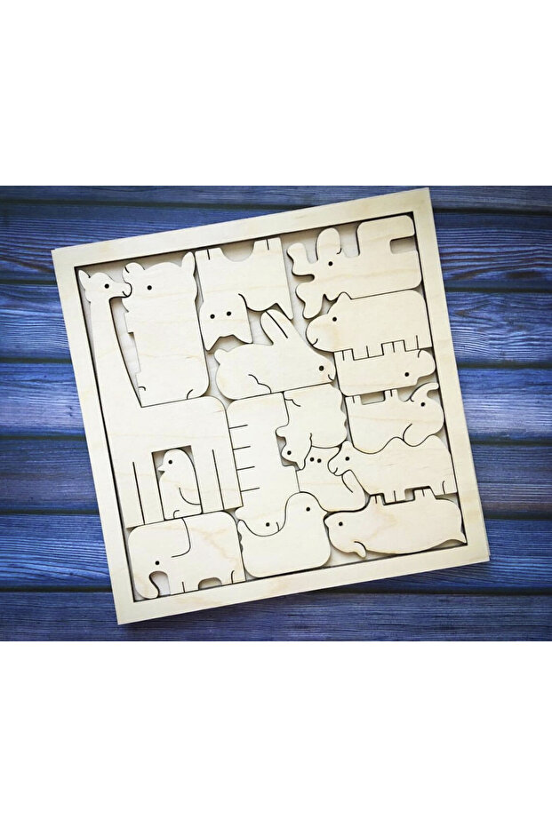 wooden learning puzzle children's intelligence development toy animal puzzle