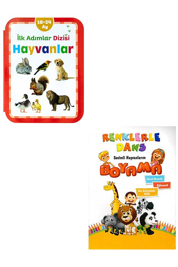 İLK ADIMLAR DİZİSİ 18-24 AY HAYVANLAR VE RENKLERLE DANS SEVİMLİ HAYVANLARIM BOYAMA KİTABI SETİ - 1