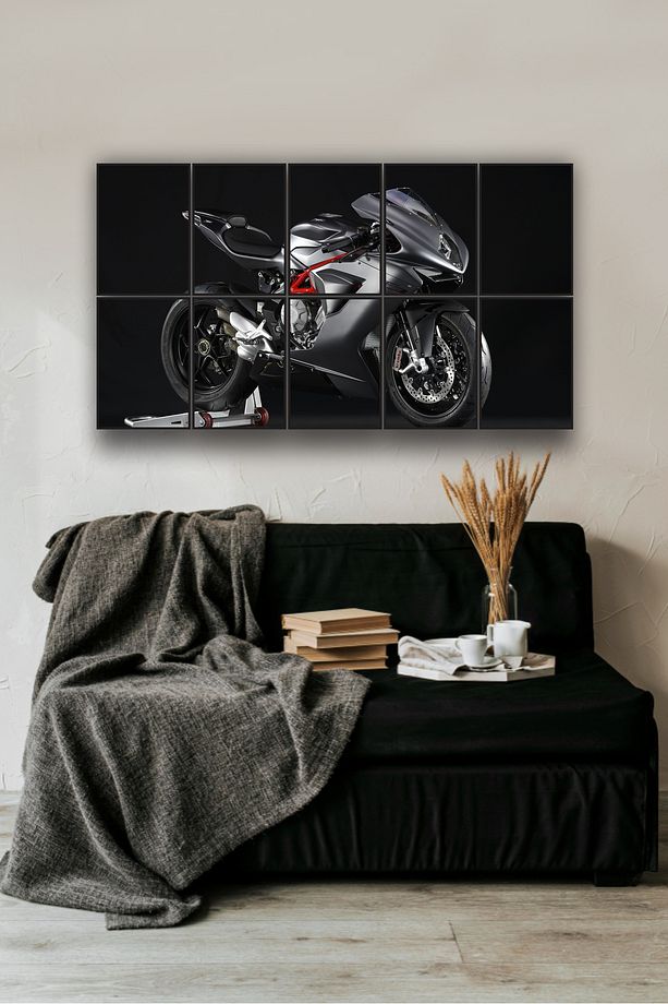 10 parça Motor Bisiklet Dev Boy Mdf tablo Duvar Süsü Hediyelik Eşya (155cmx85cm) - 6