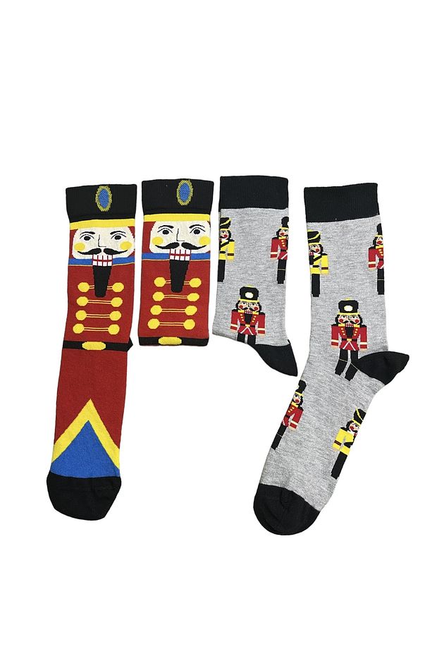 Nutcrackers Fındıkkıran Kurşun Asker Yılbaşı Konsept 2’li Kutulu Çorap - 4
