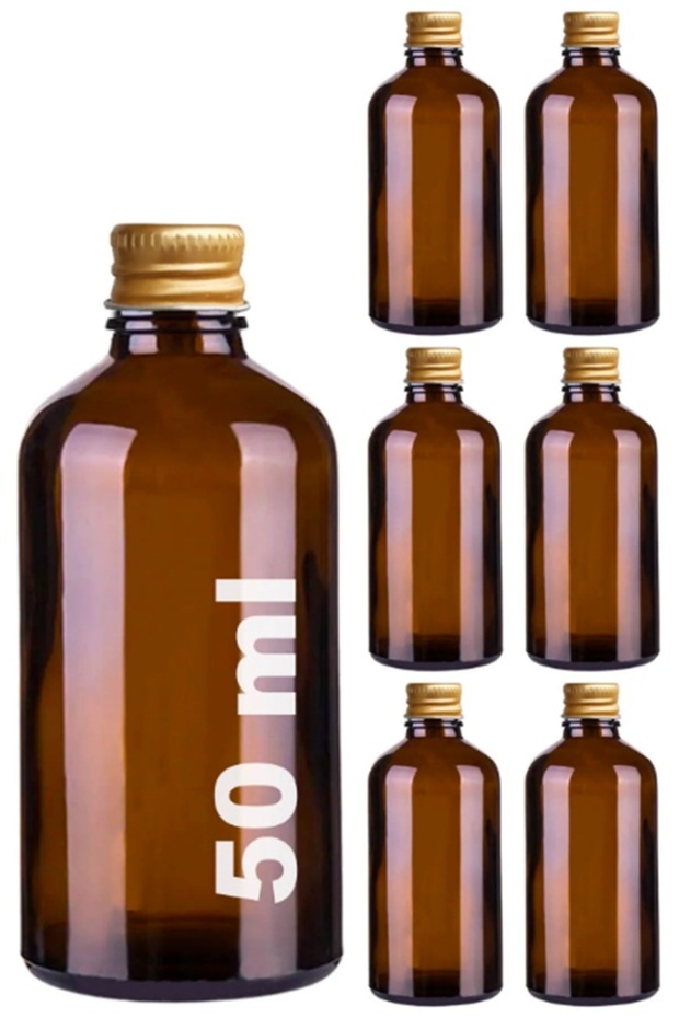 6 Pieces Glass Shot Bottle Leak Proof Metal Lid Gift Fragrance Ornament Multi-Purpose Jar 50ml