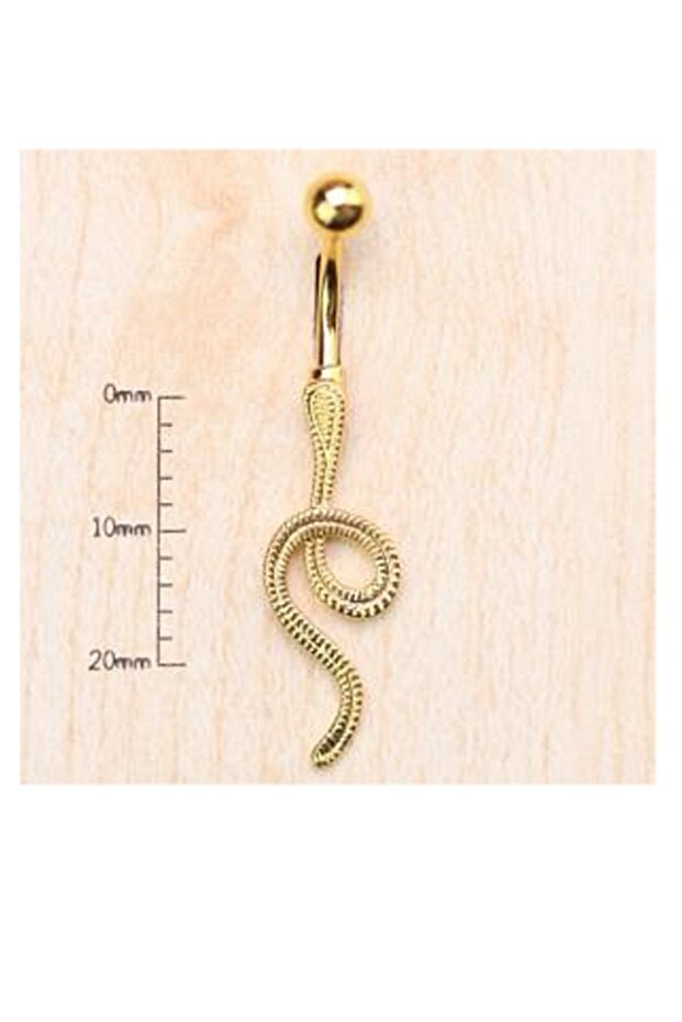 Yılan Altın Göbek Piercing - 1