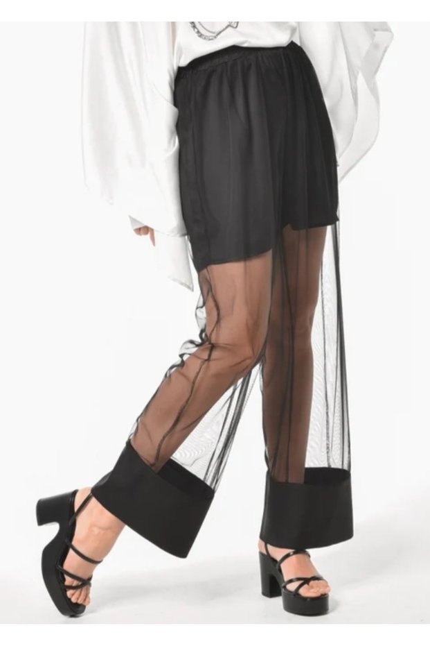 Valery long tulle pants black