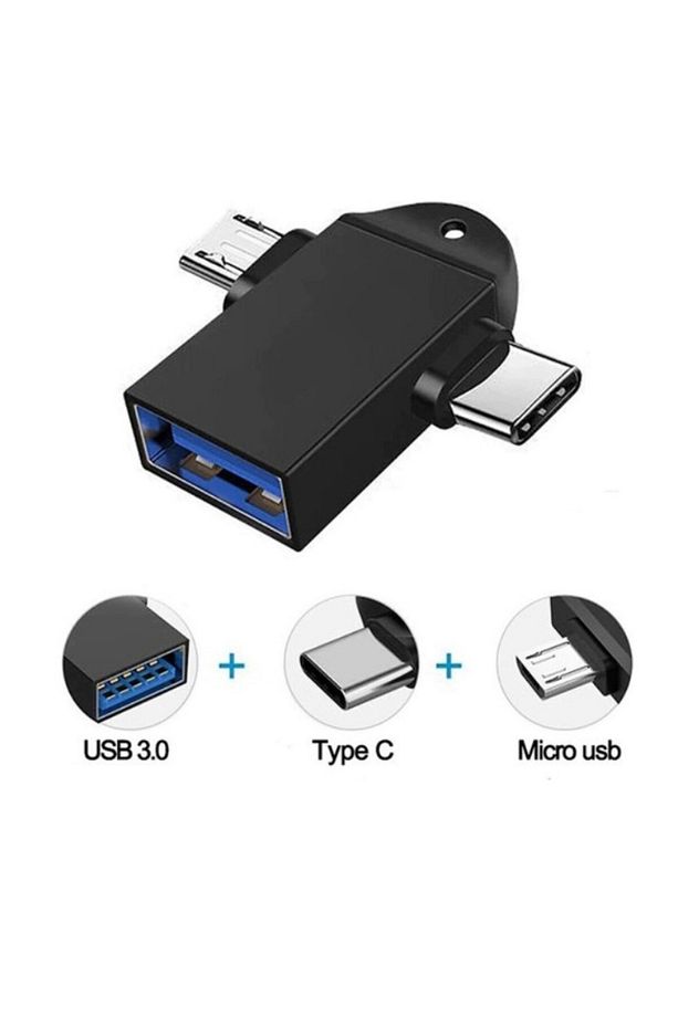 Type-c + Micro USB OTG 2'si 1 arada USB 3.1 to USB 3.0 Dönüştürücü OTG - 5