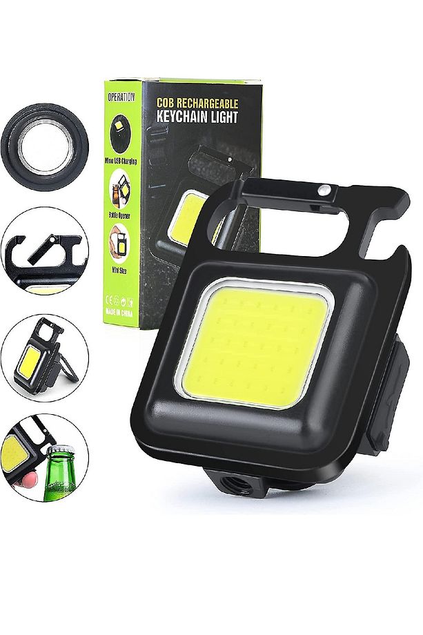 800 Lümen 3 Modlu Mıknatıslı Askı Aparatlı Şarjlı El Feneri Işığı Mini Boy Flashlight Anahtarlık - 1