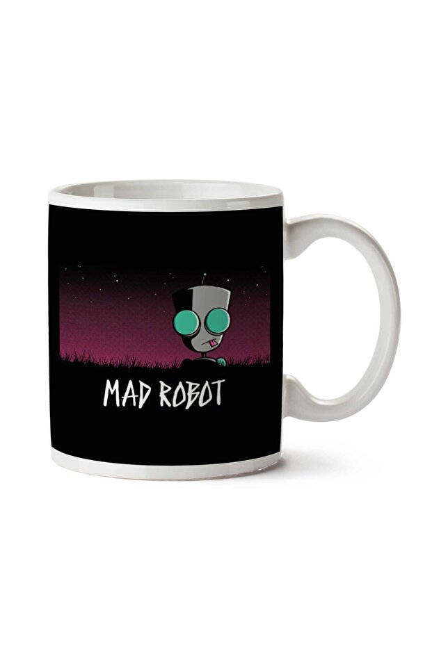 كوب مج مطبوع على الجانبين من Mad Robot Gir Invader