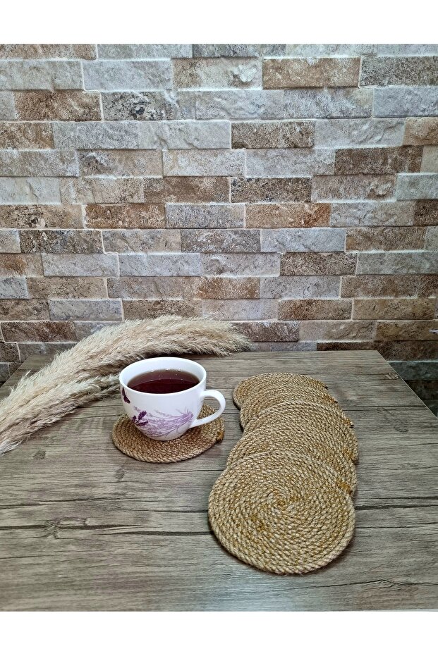 Wicker Jute Coaster (6 Pieces) 12 Cm Mug, Cup, Cup Pad