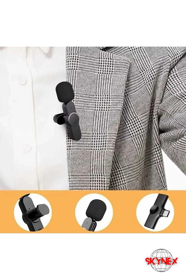 Type-c Android Girişli Telefon Uyumlu Wireless Youtube Tiktok Yayın Kablosuz Yaka Mikrofonu pro-c - 5