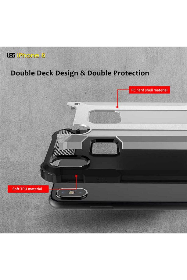 Apple iPhone X Kılıf 5 Katmanlı Tam Koruma Military Standart Army Tank Kılıf - 4