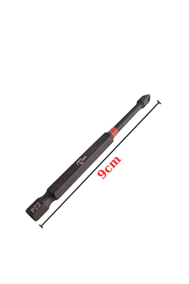 (2 ADET) S2 ÇELİK Pz2 x 9cm Çelik Ultra Kuvvetlı Mıknatıslı Manyetık Yıldız Uç Vidalama Matkap Ucu - 1