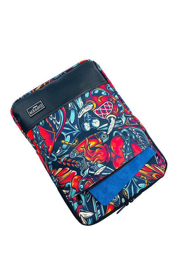 13-14'' Inç Maske Desen Kırmızı Mavi Unisex Laptop/macbook/bilgisayar/notebook Kılıfı/çantası - 3