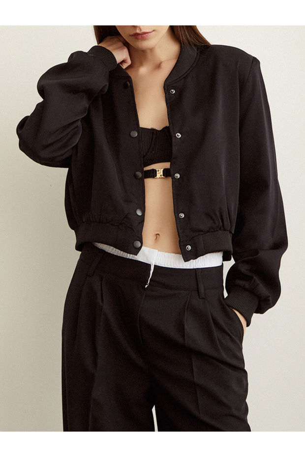 MEVSİMLİK SİYAH BOMBER CEKET - 1