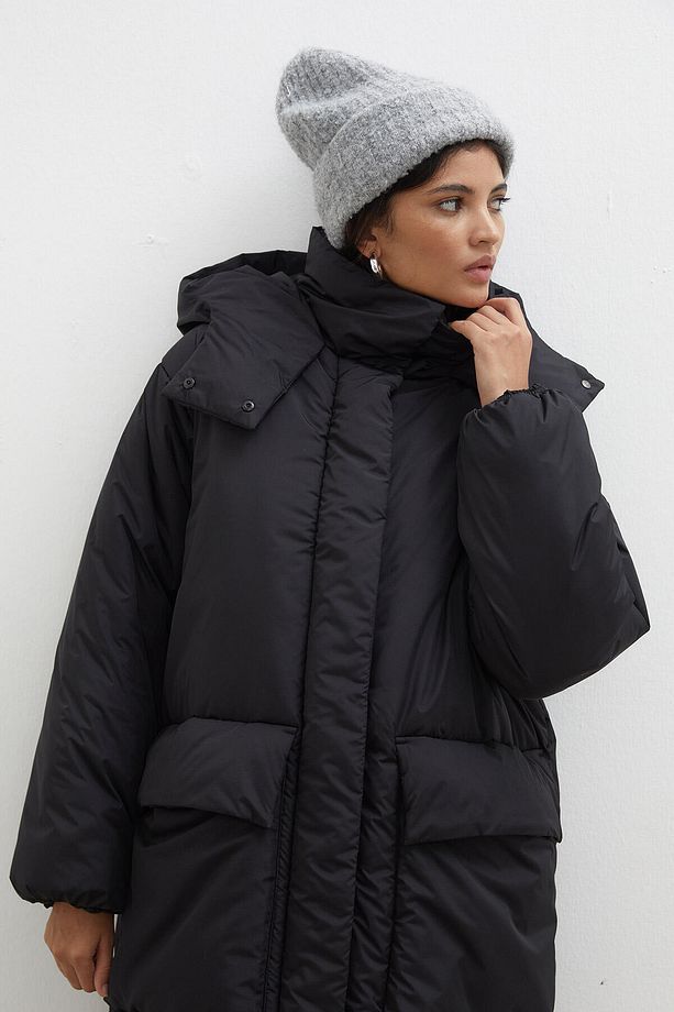 KAPÜŞONLU ANORAK MONT SİYAH - 5